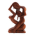 Wood statuette, 'Upside-down Kissing' - Romantic Wood Sculpture thumbail