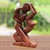 Wood statuette, 'Upside-down Kissing' - Romantic Wood Sculpture (image 2b) thumbail