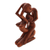 Wood statuette, 'Upside-down Kissing' - Romantic Wood Sculpture (image 2c) thumbail