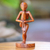 Wood statuette, 'Single Prop Yoga' - Handcrafted Wood Sculpture