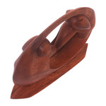 Wood sculpture, 'World Peace' - Hand Carved Suar Wood Sculpture