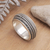 Sterling silver band ring, 'Chic and Groovy' - Sterling Silver Band Ring from Indonesia (image 2b) thumbail