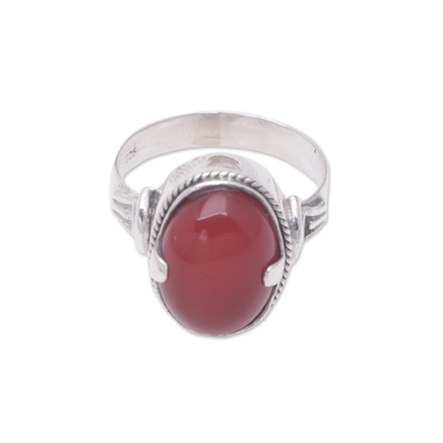 Handmade Sterling Silver and Carnelian Ring