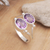 Amethyst ring, 'Twin Spirits' - Amethyst Handcrafted Silver Ring (image 2) thumbail