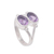 Amethyst ring, 'Twin Spirits' - Amethyst Handcrafted Silver Ring thumbail