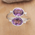 Amethyst ring, 'Twin Spirits' - Amethyst Handcrafted Silver Ring (image 2b) thumbail