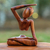 Wood statuette, 'Graceful Arc' - Original Wood Yoga Sculpture (image 2) thumbail