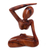 Wood statuette, 'Graceful Arc' - Original Wood Yoga Sculpture thumbail