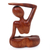 Wood statuette, 'Graceful Arc' - Original Wood Yoga Sculpture (image 2d) thumbail