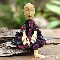 Wood display doll, 'Serene Man'