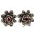 Garnet flower earrings, 'Red-Eyed Lotus' - Floral Sterling Silver Garnet Earrings thumbail