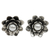 Pearl flower earrings, 'White-Eyed Lotus' - Floral Pearl and Sterling Silver Button Earrings thumbail