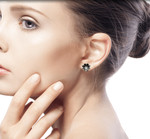 Pearl flower earrings, 'White-Eyed Lotus' - Floral Pearl and Sterling Silver Button Earrings