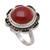 Carnelian solitaire ring, 'Lotus, Heart of Peace' - Carnelian solitaire ring thumbail