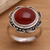 Carnelian solitaire ring, 'Lotus, Heart of Peace' - Carnelian solitaire ring (image 2b) thumbail