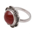Carnelian solitaire ring, 'Lotus, Heart of Peace' - Carnelian solitaire ring (image 2e) thumbail