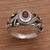 Garnet solitaire ring, 'Good Morning' - Garnet solitaire ring (image 2) thumbail