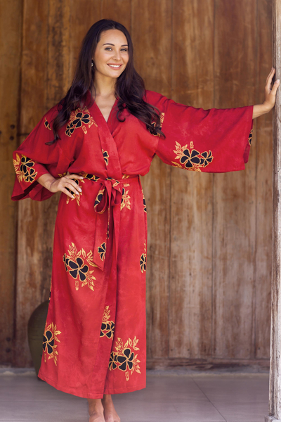 Batikmantel für Damen - Handgefertigte Batik-Robe aus Indonesien