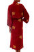 Women's batik robe, 'Hibiscus Red' - Hand Made Batik Robe from Indonesia (image 2c) thumbail