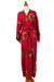 Women's batik robe, 'Hibiscus Red' - Hand Made Batik Robe from Indonesia (image 2d) thumbail
