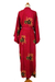 Women's batik robe, 'Hibiscus Red' - Hand Made Batik Robe from Indonesia (image 2e) thumbail