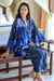 Rayon batik robe, 'Through the Seas' - Indonesian Batik Patterned Robe thumbail
