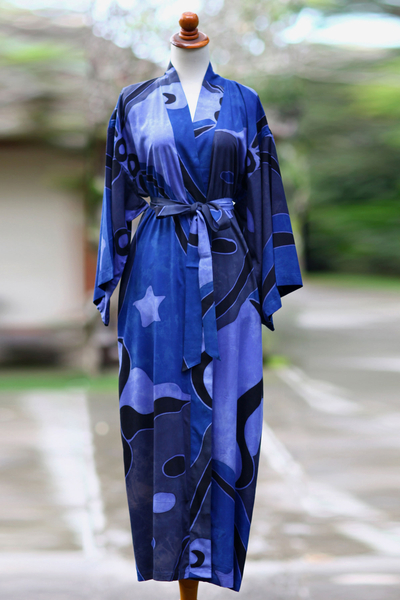 Robe aus Rayon-Batik - Gewand mit indonesischem Batikmuster