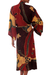 Women's batik robe, 'Coral Reefs' - Women's Batik Patterned Robe