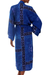 Women's batik robe, 'Deep Blue Sea' - Hand Crafted Women's Batik Blue Patterned Robe (image 2c) thumbail