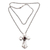 Garnet necklace, 'Blossom Cross' - Garnet necklace thumbail