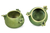 Ceramic bowls, 'Frangipani Flowers' (pair) - Green Floral Ceramic Bowls (Pair) (image 2b) thumbail