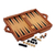 Wood travel backgammon set, 'Dolphin Guard' - Wood Backgammon Set thumbail