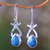 Turquoise dangle earrings, 'Temptations' - Sterling Silver Turquoise Dangle Earrings thumbail