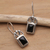 Onyx dangle earrings, 'Black Vision' - Modern Onyx Sterling Silver Dangle Earrings (image p74615) thumbail