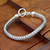 Men's sterling silver braided bracelet, 'All Night' - Men's Sterling Silver Woven Chain Bracelet (image 2) thumbail