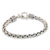 Men's sterling silver braided bracelet, 'Passion' - Men's Sterling Silver Chain Bracelet (image 2a) thumbail