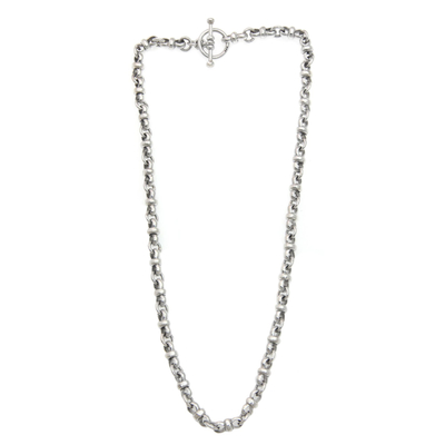 Sterling silver chain necklace, 'Eight Motif' - Artisan Jewelry Sterling Silver Necklace