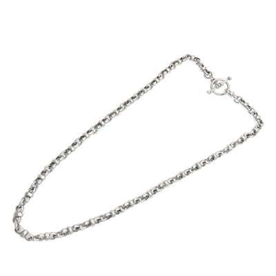 Sterling silver chain necklace, 'Eight Motif' - Artisan Jewellery Sterling Silver Necklace