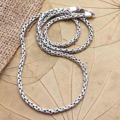 Collar de cadena de plata esterlina - Collar de cadena de plata de ley hecho a mano