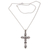 Rainbow moonstone cross necklace, 'Moon Crucifix' - Sterling Silver Rainbow Moonstone Cross Necklace thumbail
