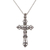 Rainbow moonstone cross necklace, 'Moon Crucifix' - Sterling Silver Rainbow Moonstone Cross Necklace (image 2b) thumbail