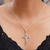 Rainbow moonstone cross necklace, 'Moon Crucifix' - Sterling Silver Rainbow Moonstone Cross Necklace (image 2j) thumbail