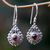 Garnet dangle earrings, 'Heart of Peace' - Sterling Silver Garnet Dangle Earrings (image 2) thumbail