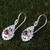 Garnet dangle earrings, 'Heart of Peace' - Sterling Silver Garnet Dangle Earrings (image 2c) thumbail