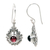 Garnet dangle earrings, 'Heart of Peace' - Sterling Silver Garnet Dangle Earrings (image 2d) thumbail
