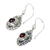 Garnet dangle earrings, 'Heart of Peace' - Sterling Silver Garnet Dangle Earrings (image 2e) thumbail