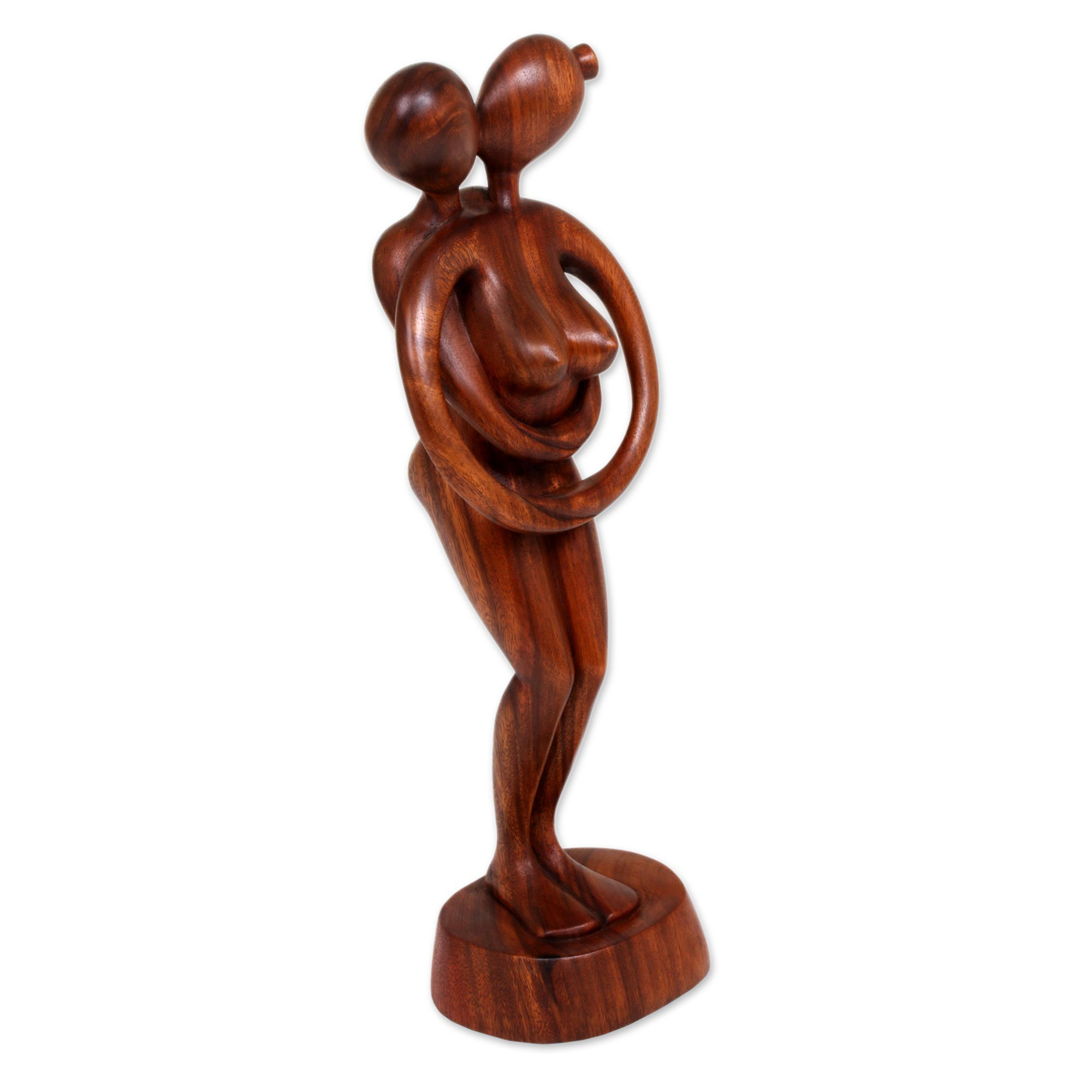 Wood statuette - Kissing Dancers | NOVICA