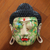 Wood mask, 'Delighted Buddha' - Wood mask