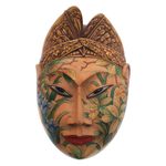 Wood jewelry box, 'Flower Man of Bali' - Wood jewelry box