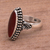 Carnelian ring, 'Fire and Courage' - Sterling Silver and Carnelian Ring thumbail